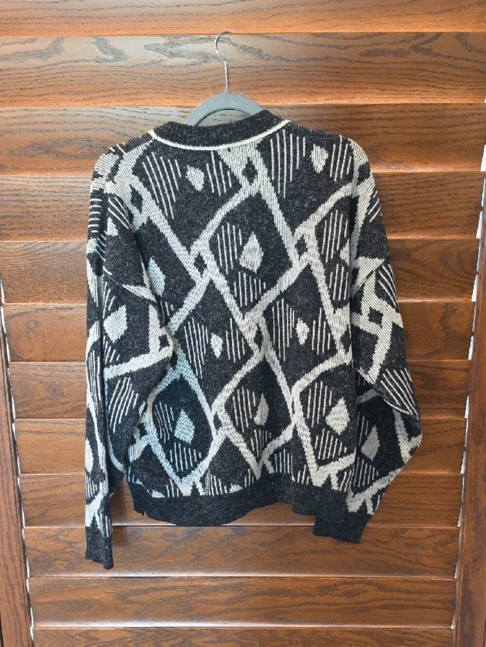 Le Tigre Black & Cream Geometric Crewneck Sweater